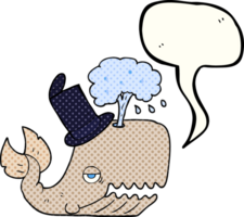 main tiré bande dessinée livre discours bulle dessin animé baleine jaillissant l'eau png