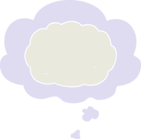 cartoon cloud with thought bubble in retro style png