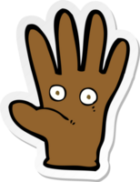 sticker of a cartoon hand with eyes png