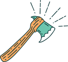 illustration of a traditional tattoo style hatchet axe png