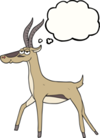 hand drawn thought bubble cartoon gazelle png