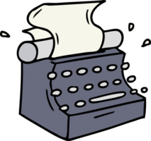 hand drawn cartoon doodle of old school typewriter png