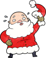 cartoon santa claus waving his hat png