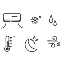 hand drawn doodle air conditioner illustration related icon vector