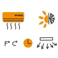 hand drawn doodle air conditioner illustration related icon vector