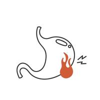 hand drawn doodle heartburn illustration vector