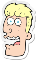 sticker of a cartoon shocked man png