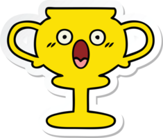 sticker of a cute cartoon trophy png