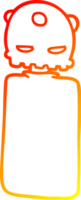 warm gradient line drawing of a cartoon robot png