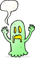 fantasma espeluznante de dibujos animados con burbujas de discurso png