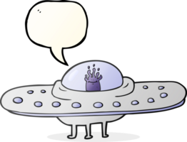 hand drawn speech bubble cartoon flying saucer png