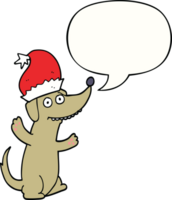 cute christmas cartoon dog with speech bubble png