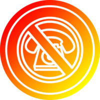 no cold calling circular icon with warm gradient finish png