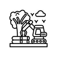 Deforestation icon in vector. Logotype vector