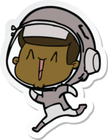 sticker of a happy cartoon astronaut png