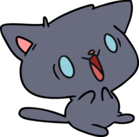 cartoon illustration of cute kawaii cat png