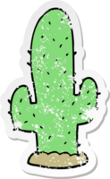 distressed sticker of a cartoon cactus png