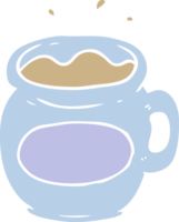 platt färg stil tecknad kaffekopp png