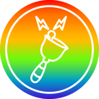 ringing bell circular icon with rainbow gradient finish png