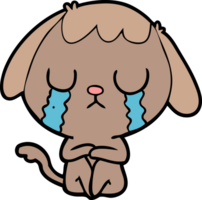 cute cartoon dog crying png