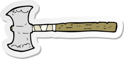 sticker of a cartoon double sided axe png