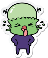 sticker of a weird cartoon alien png