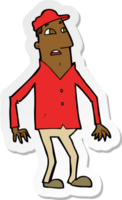 sticker van een cartoon geschokte man png