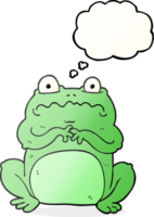 main tiré pensée bulle dessin animé marrant grenouille png