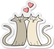 sticker of a cartoon cats in love png