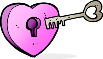 Cartoon-Herz mit Schlüsselloch png