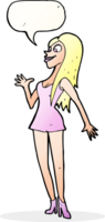 cartoon woman in pink dress with speech bubble png