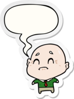 cartoon old man with speech bubble sticker png