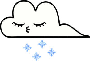 comic book style cartoon of a snow cloud png