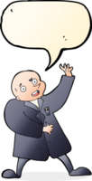 cartoon mad scientist with speech bubble png