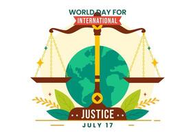 World Day of Social Justice Vector Illustration with Scales or Hammer for a Just Relationship and Injustice Protection in Flat Cartoon Background