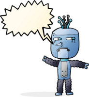 cartoon waving robot with speech bubble png