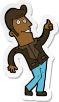 sticker of a cartoon man giving thumbs up sign png