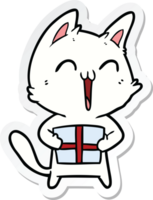 sticker of a happy cartoon cat png