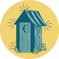 icon of a tattoo style outdoor toilet png