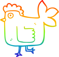 arco iris degradado línea dibujo de un dibujos animados pollo png