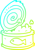 cold gradient line drawing of a cartoon canned food png