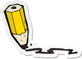 sticker of a cartoon drawing pencil png