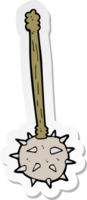 sticker of a cartoon medieval mace png