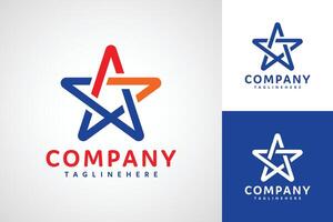 Star vector logo design for company isolated white background