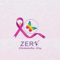 Zero Discrimination day poster, with. rainbow, butterflies. Colorful, typography, and. symbol, vector, 1 March, Social Media Post vector