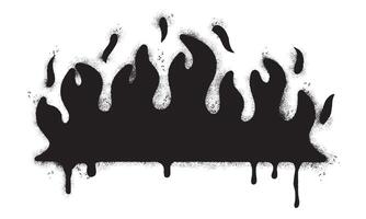 Spray Painted Graffiti Fire flame icon Sprayed isolated with a white background. graffiti Fire flame icon with over spray in black over vector