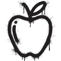 Spray Painted Graffiti apple icon Sprayed isolated with a white background. vector