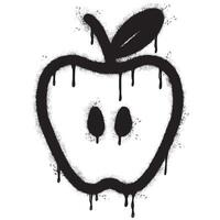 Spray Painted Graffiti apple icon Sprayed isolated with a white background. vector