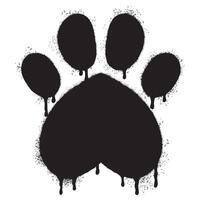 Spray Painted Graffiti Paw Print icon Sprayed isolated with a white background. vector