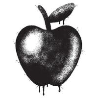 Spray Painted Graffiti apple icon Sprayed isolated with a white background. vector